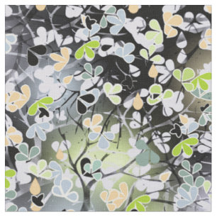 Tela Ramas abstractas de árboles primaverales sin solda