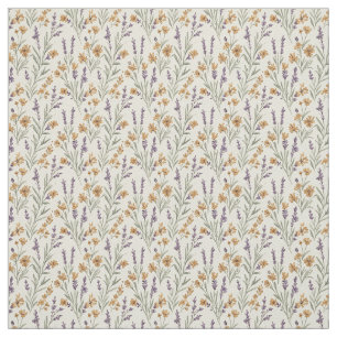 Tela Ramas de lavanda atemporales y flores silvestres t