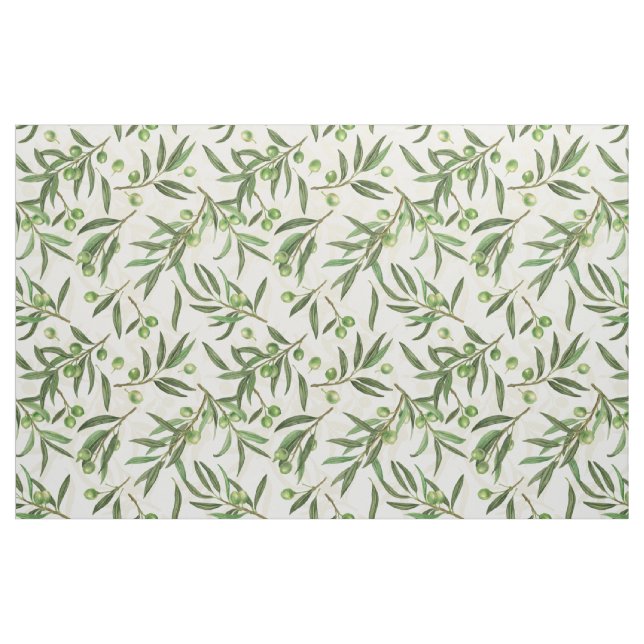 Tela Ramas de oliva acuarela ("Cuarto gordo" (fat quarter))