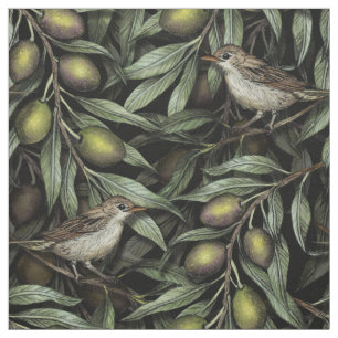 Tela Ramas de olivo y alambres