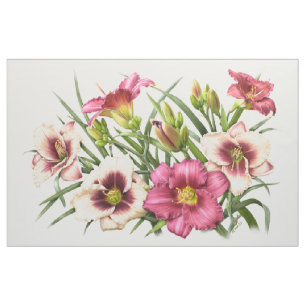 Tela Ramo de Hemerocallis Rubíes