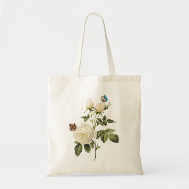 Tela Ramo de rosas blancos con el bolso de las (Frente)