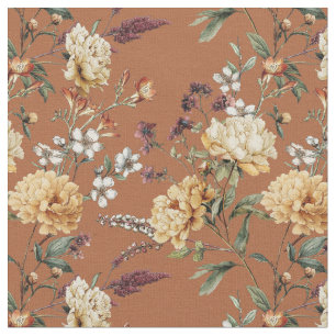 Tela Ramo floral botánico vintage de plantas exóticas