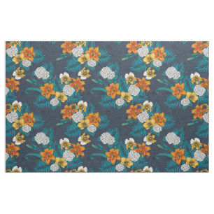 Tela Ramo tropical azul