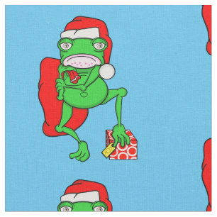 Tela Rana Graciosa Usando Un Gorra De Papá Noel Rojo