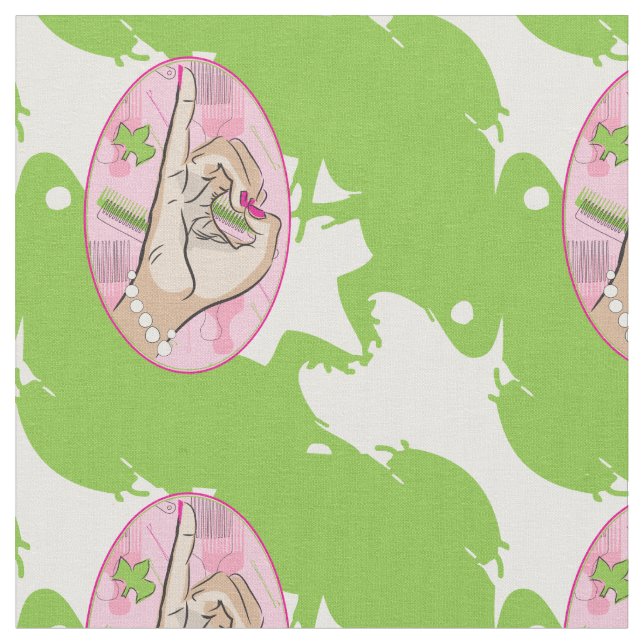 Tela Rana rosa y verde (De cerca)