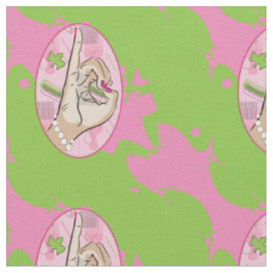 Tela Rana rosa y verde