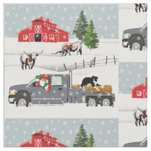 Tela Rancho de Granja Occidental Santa Bovinos y perros