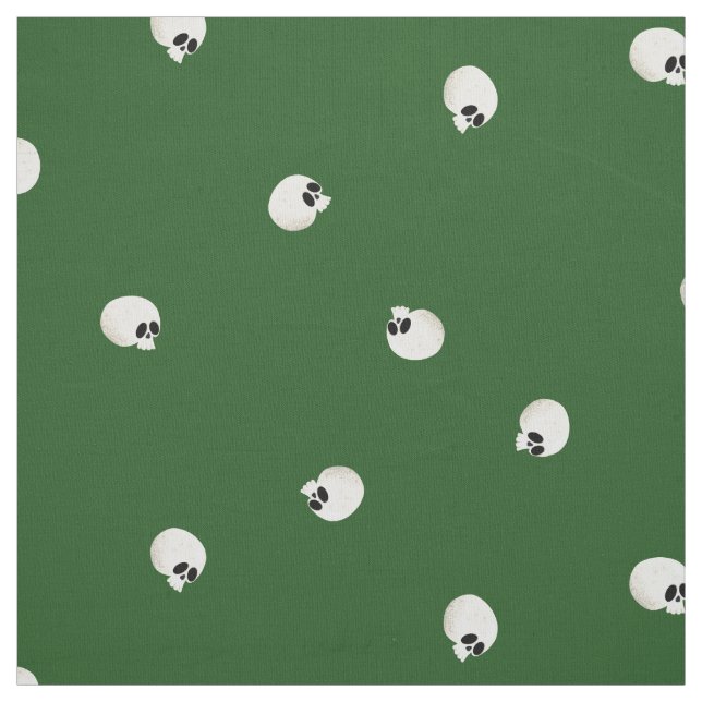 Tela Random Cute Kawaii Skull Dots Green (Retal)