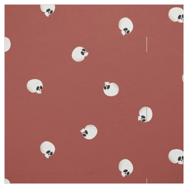 Tela Random Cute Kawaii Skull Dots Red (Retal)