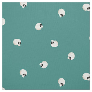 Tela Random Cute Kawaii Skull Dots Turquoise
