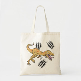 Tela Rapaz del dinosaurio que rasga el bolso de la