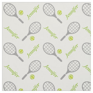 Tela Raqueta de tenis, bola y tu nombre personalizado