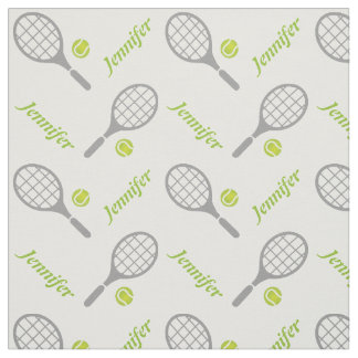 Tela Raqueta de tenis, bola y tu nombre personalizado