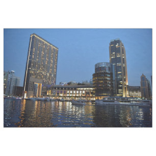 Tela Rascacielos de la hora azul en Dubai Marina