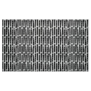 Tela Rasgos abstractos Patrón vertical - Negro sobre bl