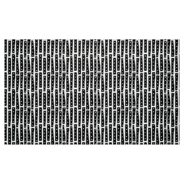 Tela Rasgos abstractos Patrón vertical - Negro sobre bl ("Cuarto gordo" (fat quarter))