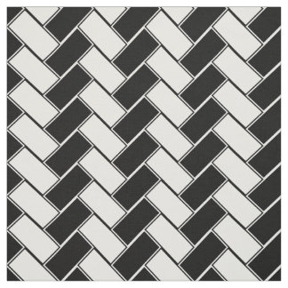 Tela Raspa de arenque blanco y negro
