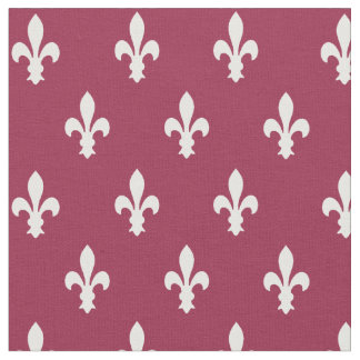 Tela Raspberry Victorian Fleur de Lys Fabric