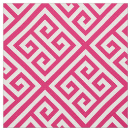 Tela Raspberry White Med Griega Key Diag T Patrón #1