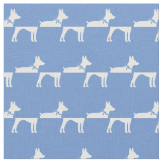 Tela Rat Terrier Dog Silhouette Mascota Luz Azul