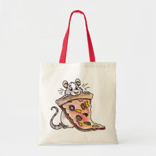 Tela Rata con el bolso de la pizza