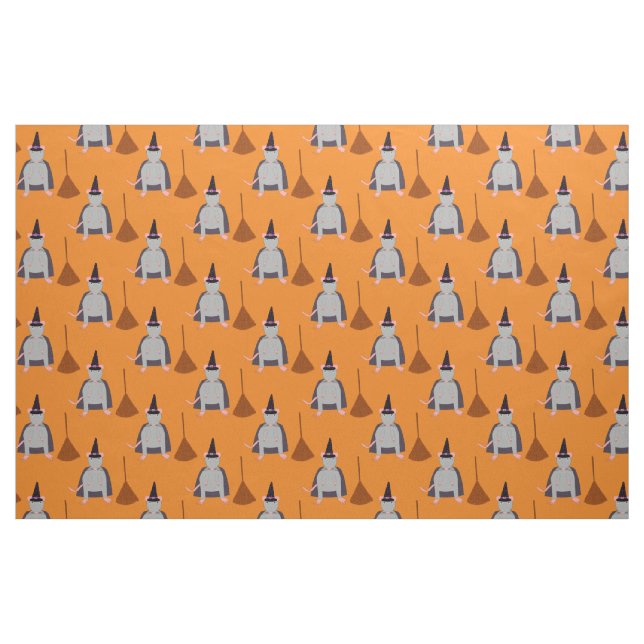 Tela Rata de bruja de Halloween y sala ("Cuarto gordo" (fat quarter))
