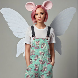 Tela Ratas de hadas caprichosas - azul