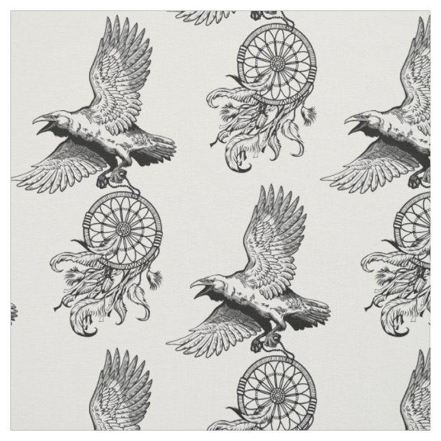 Tela Raven cargando dreamcatcher (Retal)