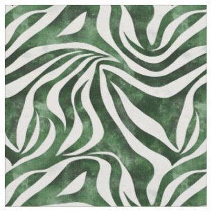Tela Rayas abstractas verdes y blancas