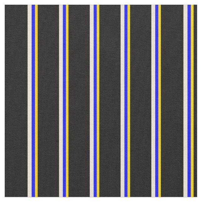 Tela Rayas amarillas, azules, biseladas y negras (De cerca)