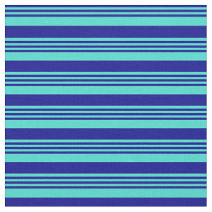 Tela Rayas azul oscuro y turquesa