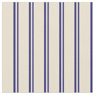 Tela Rayas azul y beige de medianoche