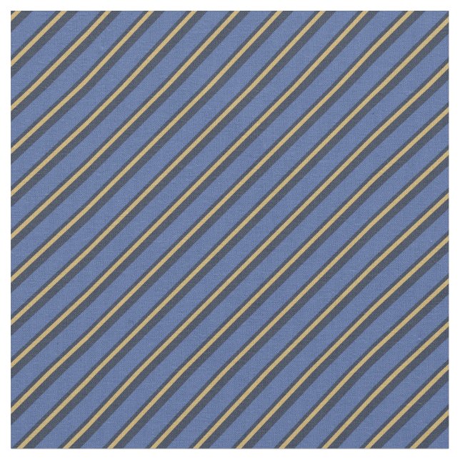 Tela Rayas azules y doradas (De cerca)