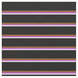 Tela Rayas blancas, orquídeas, marrones y negras