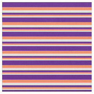 Tela Rayas de color amarillo claro, coral e índigo