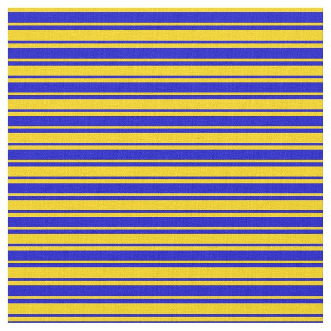 Tela Rayas de color amarillo y azul (De cerca)