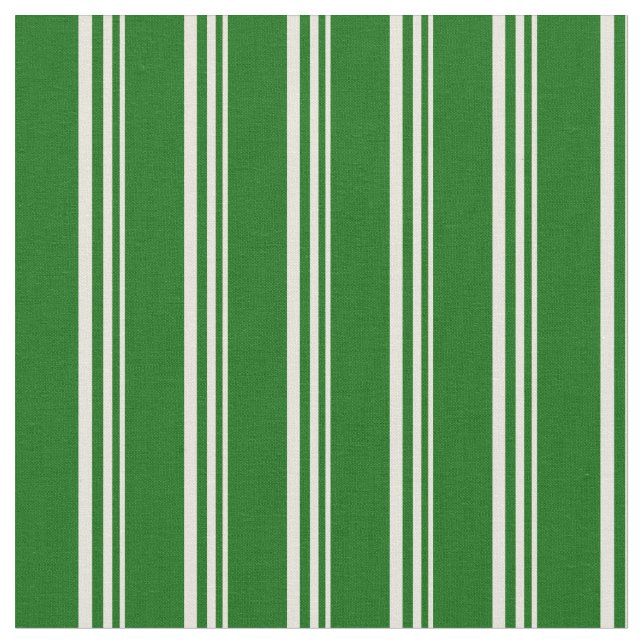 Tela Rayas de color beige y verde oscuro (De cerca)