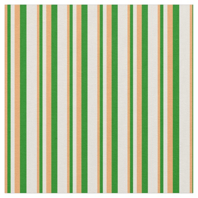 Tela Rayas de color marrón, verde y beige (De cerca)