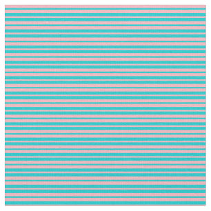 Tela Rayas de color turquesa oscuro y rosa claro