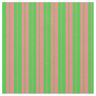 Tela Rayas de color verde limón y coral claro