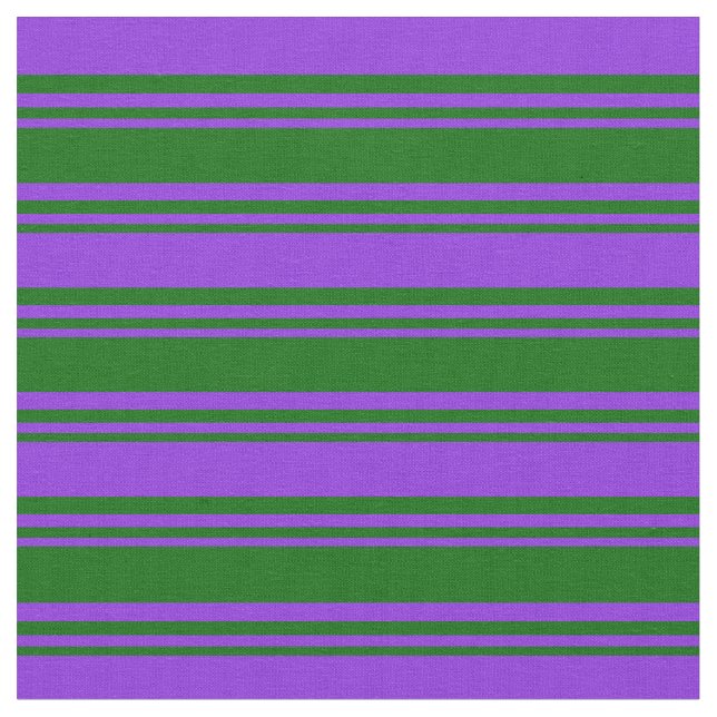 Tela Rayas de color verde oscuro y morado (De cerca)