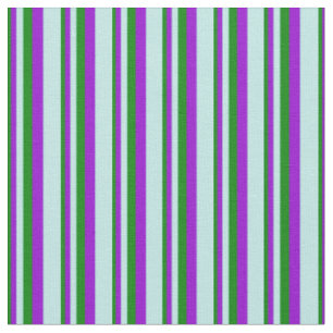 Tela Rayas de color verde, violeta oscuro y turquesa