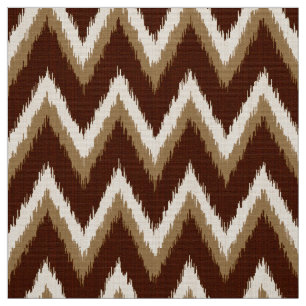 Tela Rayas de Ikat Chevron - marrones y beige