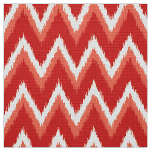 Tela Rayas de Ikat Chevron - naranja y blanco del moho