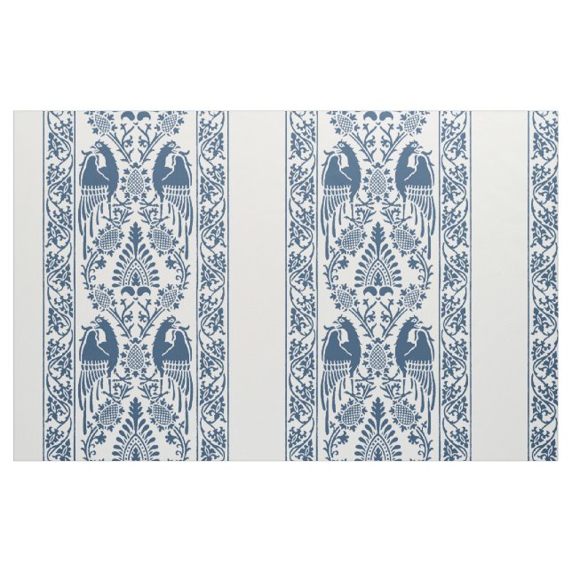 Tela Rayas de pájaro medieval índigo ("Cuarto gordo" (fat quarter))
