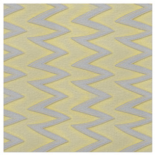 Tela Rayas de zigzag grises y amarillas
