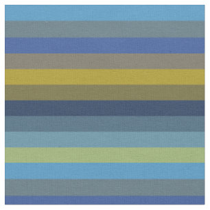 Tela Rayas horizontales azul cielo retro y mostaza