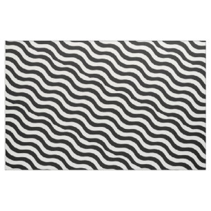 Tela Rayas onduladas blancas negras