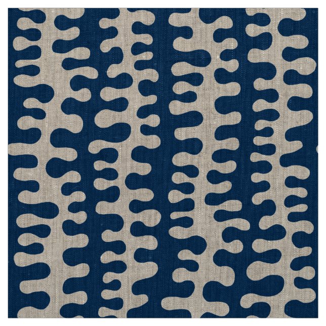 Tela Rayas orgánicas - estilo índigo (Retal)